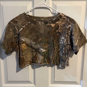 Camo Short Sleeve Crop Top
